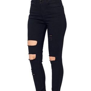 High waisted black skinny jeans
